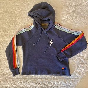 Aviator Nation Bolt cropped hoodie 5-stripe Size XS